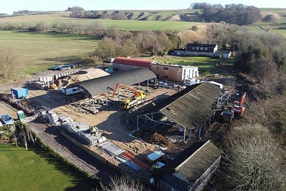 drone photo of the existing site web